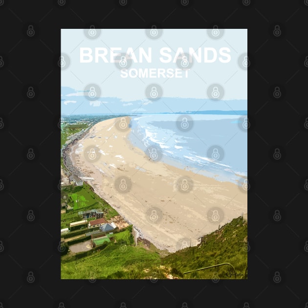 Brean Sands Somerset. Travel poster. Gift. by BarbaraGlebska