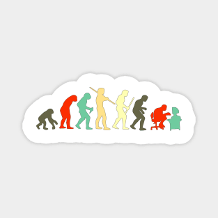 Evolution Of Man - Computer Gamer - Funny Design Magnet