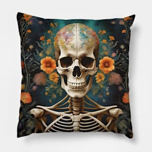 Flower Skeleton Pillow