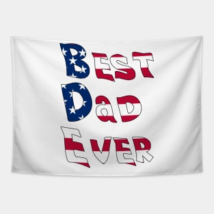 Best Dad Ever With US American Flag Tapestry