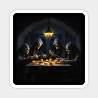 A group of grim reapers playing poker Magnet