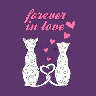 couple cats is forever in love T-Shirt