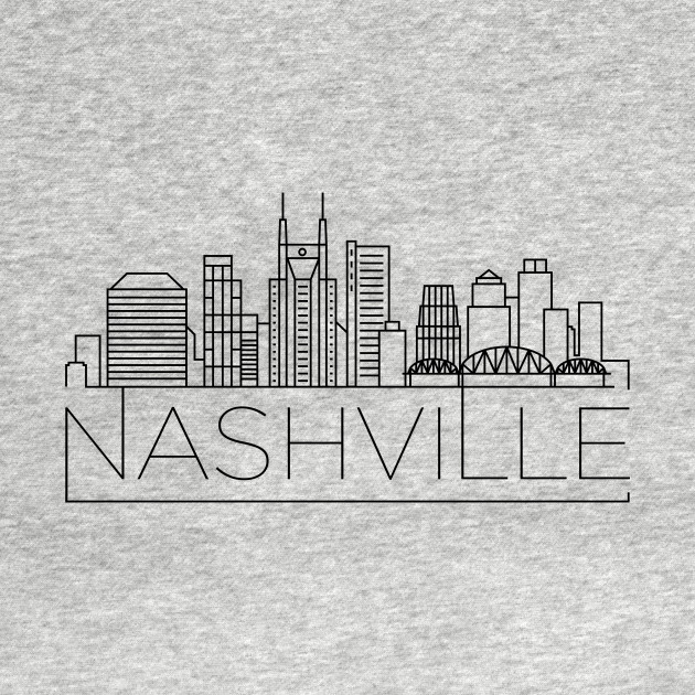 Disover Nashville Minimal Skyline - Nashville - T-Shirt