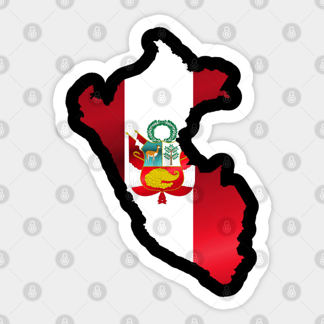 Peru Flag Map Peru Aufkleber Teepublic De