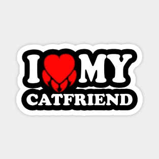 I Love My Cat Friend Costum,Funny Design With cat Nail heart Magnet