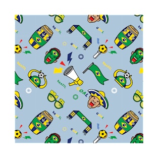 Brazil Soccer Fan Pattern T-Shirt