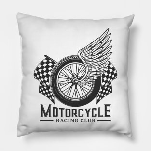 Wing Motorcycle Racing Club Fantasy Artsy Style Pillow