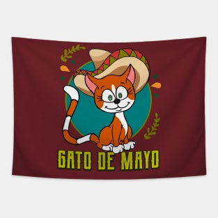 Cinco De Mayo Mexican Gato Funny Cat Lover Tapestry