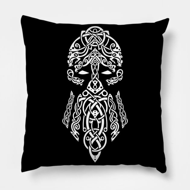 Tyr, Norse God of War, Law and Justice - White Pillow by Art of Arklin