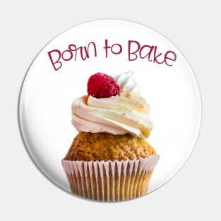 Born to Bake Raspberry Cupcake Pin