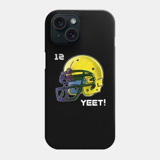 Football Helmet #12 Yeet Green Gold Phone Case