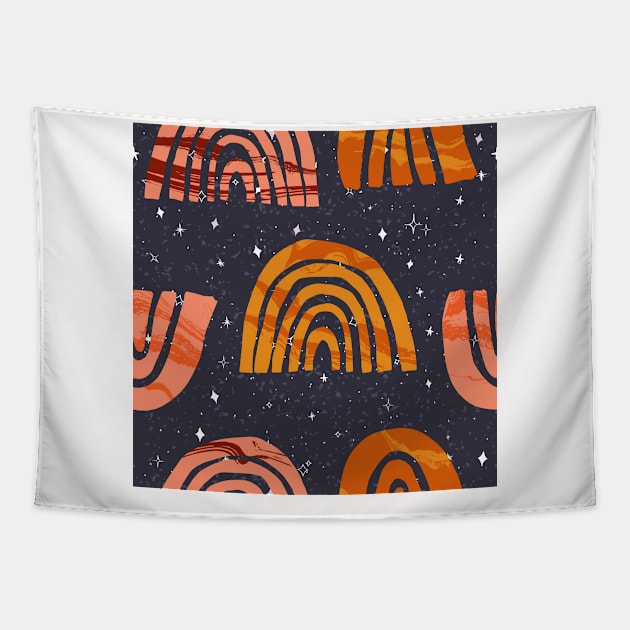 Galaxy Rainbows Neck Gaiter Space Rainbows Neck Gator Tapestry by DANPUBLIC