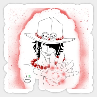 One Piece Portgas D. Ace Pixel Art Sticker for Sale by kobmamba