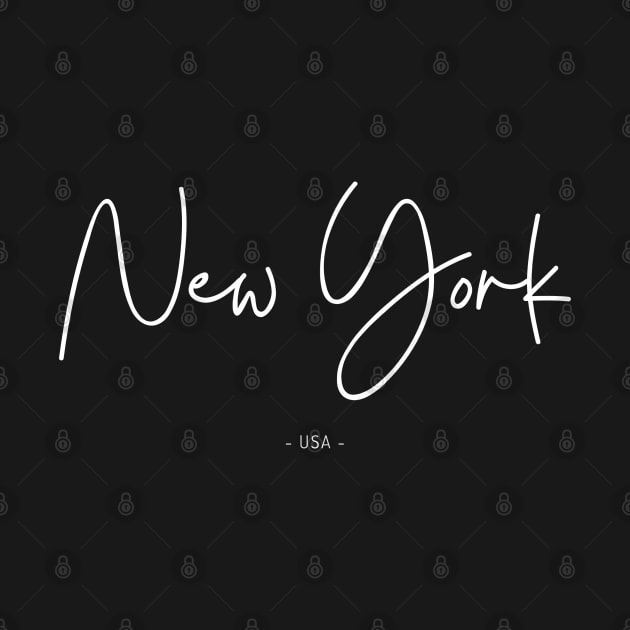New York, USA Design (WHITE PRINT) by Krizelle Flores