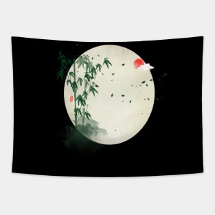 The Mountain Moon Tree Tapestry