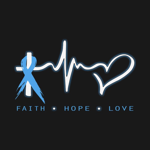 Faith Hope Love Christian Trisomy 18 Awareness Light Blue Ribbon Warrior by celsaclaudio506