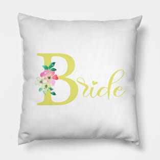 Yellow floral bride illustration Pillow