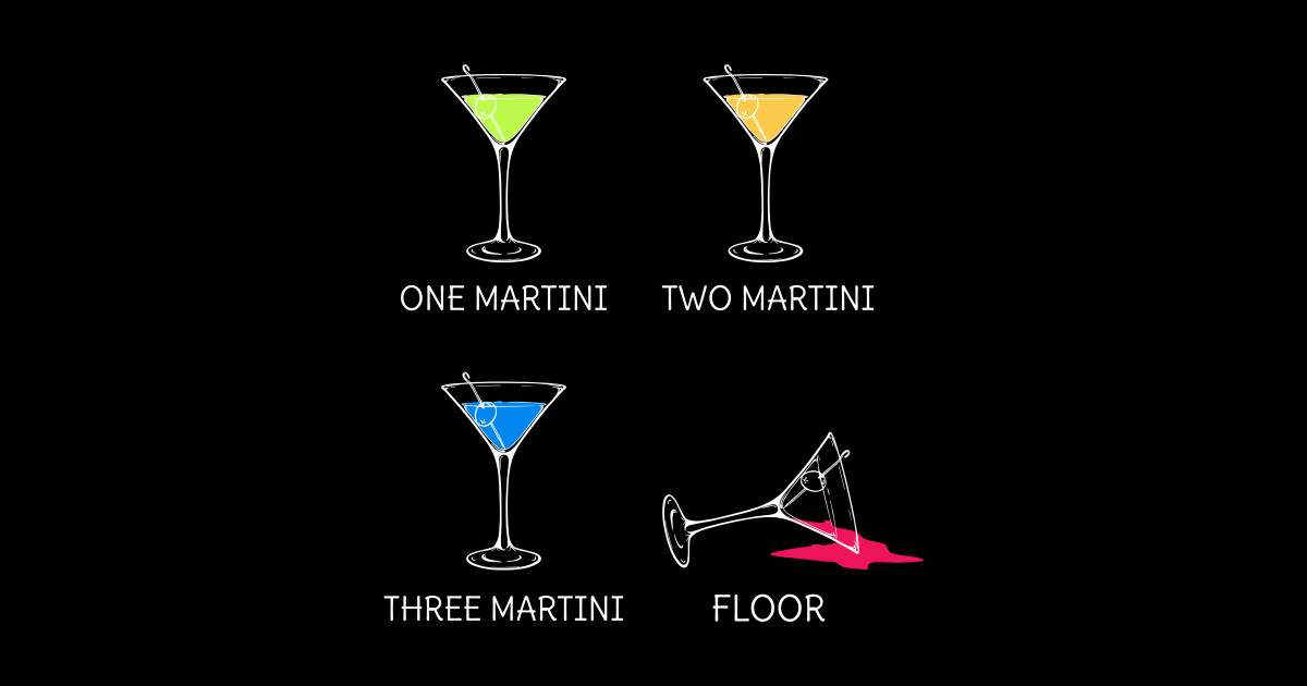 One Two Three Floor Martini Joke for Cocktail Fans Martini Sticker