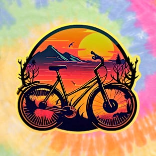 Digital Illustration of Bike;Mountain Sunset T-Shirt