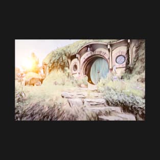 Sunrise over Bag End - Watercolour T-Shirt