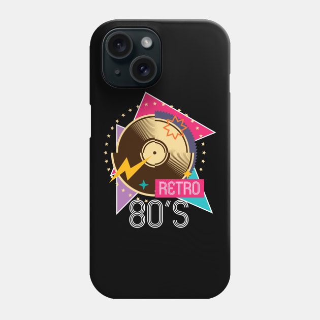 80s Retro Vinyl Disco Party Phone Case by wbdesignz