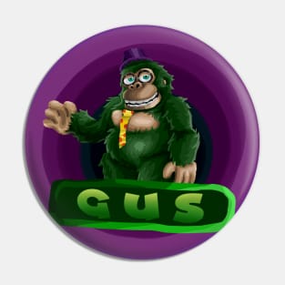 Gus green gorilla animatronic plush logo Pin