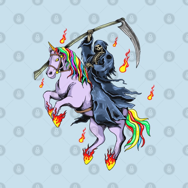 grim reaper with unicorn fire by Mako Design 