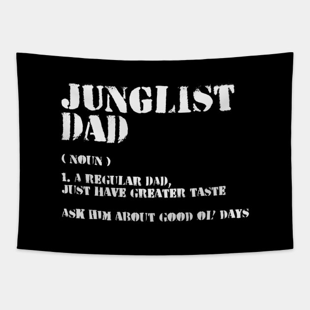 Junglist Dad Description ( Funny Jungle Raver Father ) Tapestry by Wulfland Arts