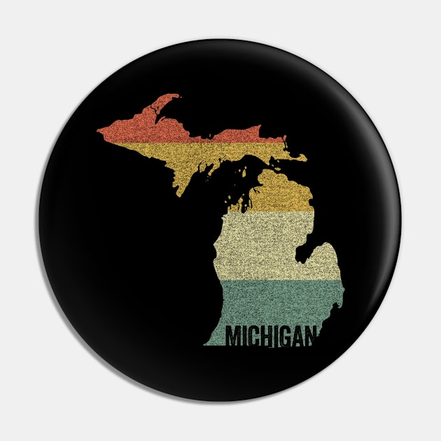 Vintage Sunset Retro Distressed Michigan Pin by Hashtagified