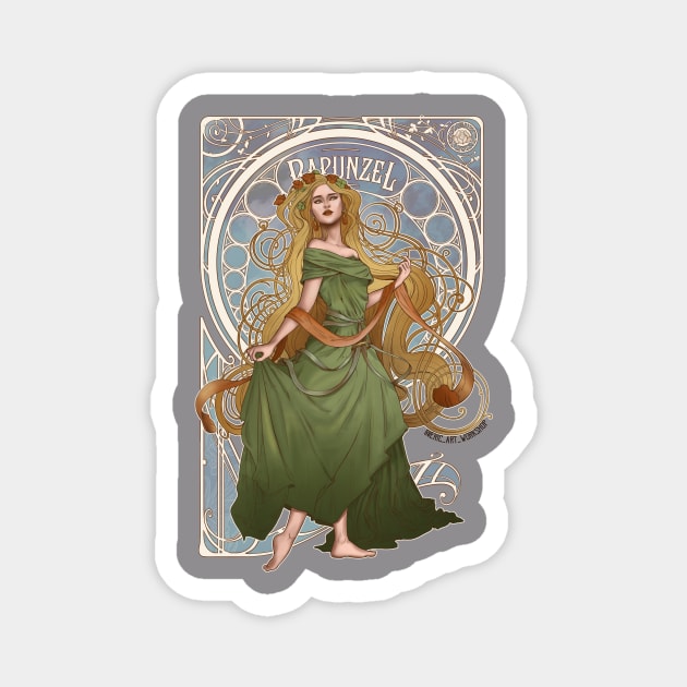 Rapunzel Art Nouveau Magnet by ERILAZ