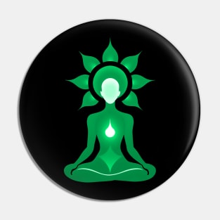 Aura Green Meditation 07 Pin