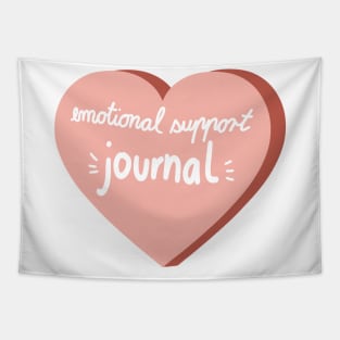 emotional support Journal calligraphy in a pink heart ( Journal sticker decoration ) Tapestry