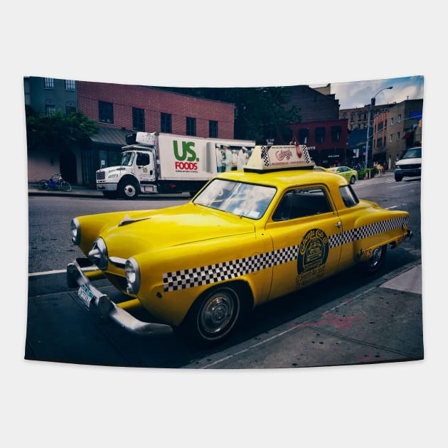 Yellow Cab, West Village, New York City Tapestry by eleonoraingrid
