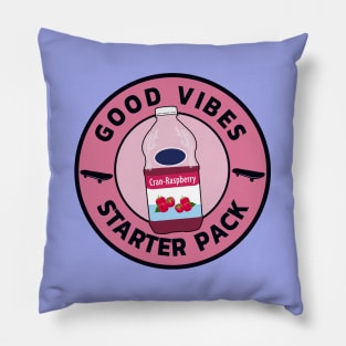 Good Vibes and Cranberry Juice Only Pillow