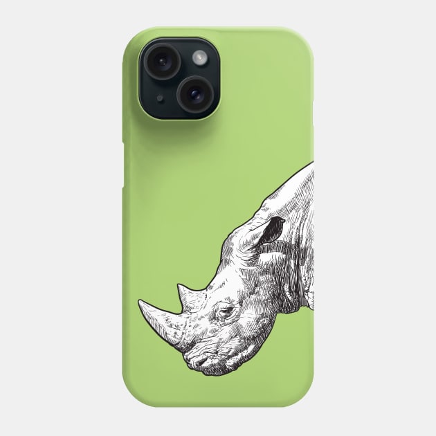 Drawing of a Rhino Phone Case by StefanAlfonso