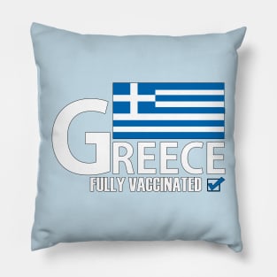Greece fully vaccinated design Pillow
