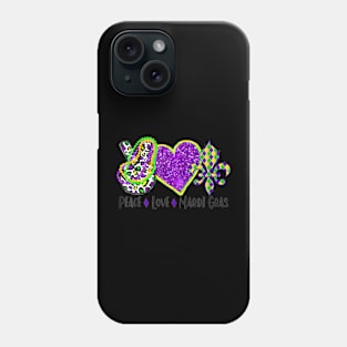 Peace Heart Fleur De Lys Hippie Peace Love Mardi Gras Phone Case