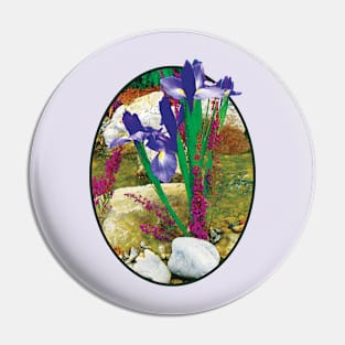 Irises - Purple Irises by the Stream Pin