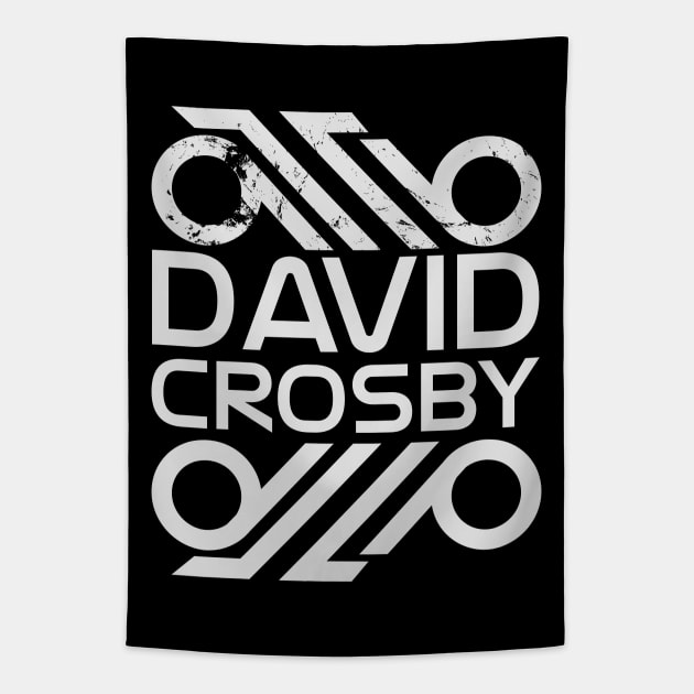 david crosby song writer vintage logo,fan art Tapestry by Aloenalone