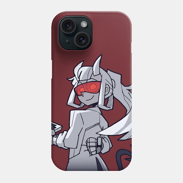 loremaster glaring examtaker (helltaker) Phone Case by wark