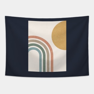 Mid-Century Modern Sun & Rainbow Colorful Tapestry