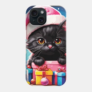Cute Christmas Black Cat Phone Case