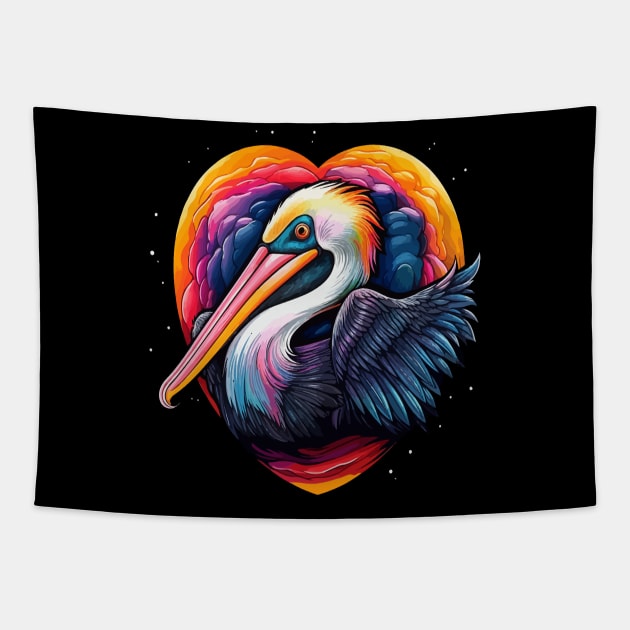 Pelican Valentine Day Tapestry by JH Mart