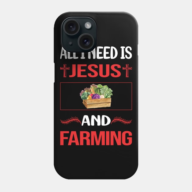 Funny Jesus Farming Farm Farmer Phone Case by Happy Life