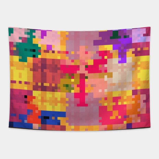 Colorful Abstract Mosaic Patchwork Quilt Design. Tapestry by aspinBreedCo2