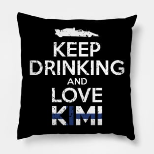 Formula 1 meme - Keep calm and love Kimi vintage | drinking | Racing car Pillow