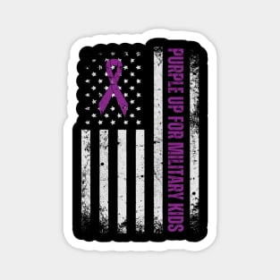 Purple Up For Military Kids Usa Flag Magnet