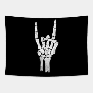 Skeleton Hand Rock Metal Sign Tapestry