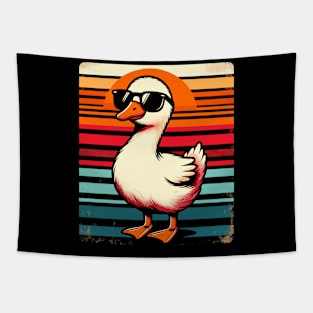 Silly Goose in Sunglasses Pun Meme Pool Funny Goose Tapestry