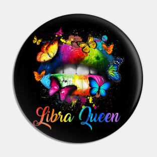 Libra Queens Lips Hippie Birthday Pin